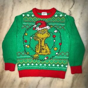 Grinch Christmas knitted ugly Sweater size 6.